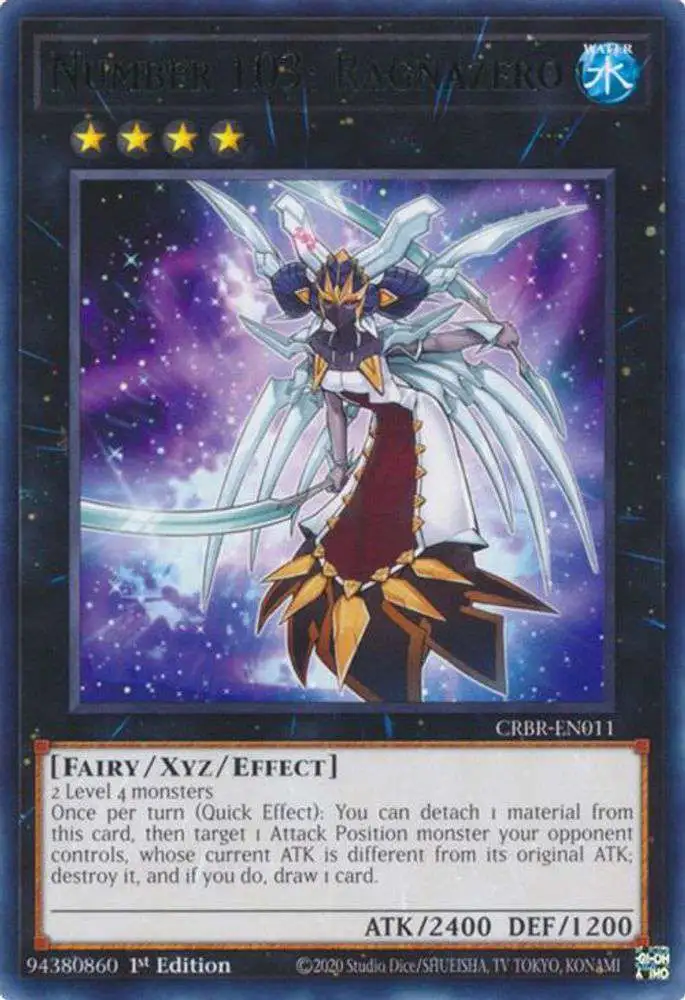 YuGiOh Trading Card Game Crossover Breakers Rare Number 103: Ragnazero CRBR-EN011