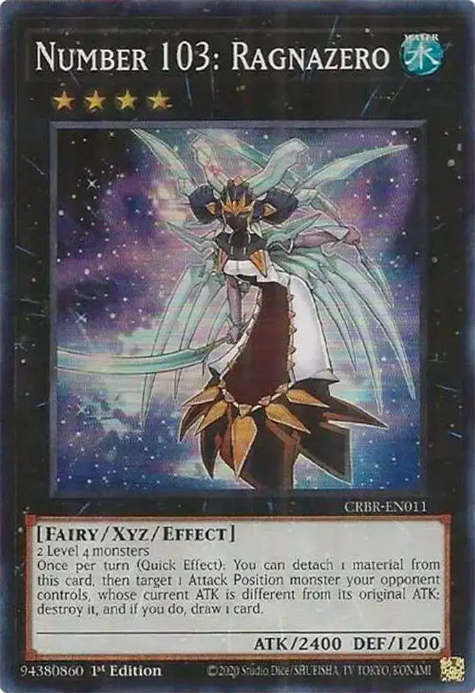YuGiOh Trading Card Game Crossover Breakers Super Rare Number 103: Ragnazero CRBR-EN011