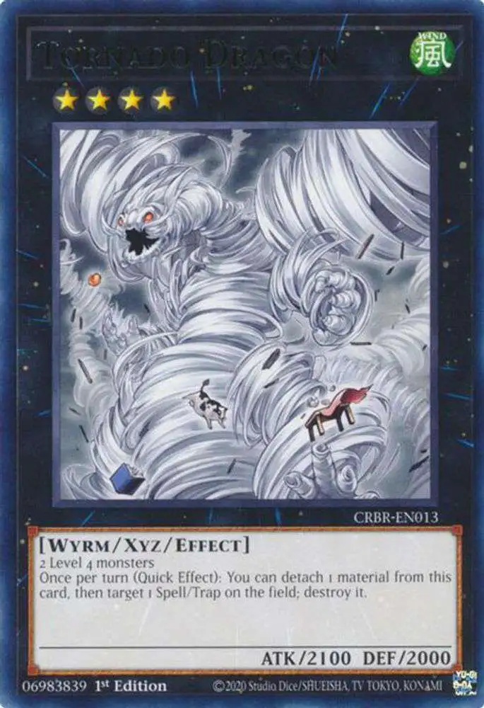 YuGiOh Trading Card Game Crossover Breakers Rare Tornado Dragon CRBR-EN013