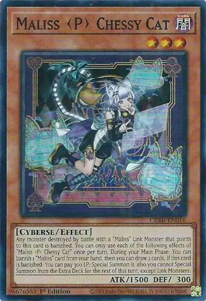 YuGiOh Trading Card Game Crossover Breakers Super Rare Maliss P Chessy Cat CRBR-EN016
