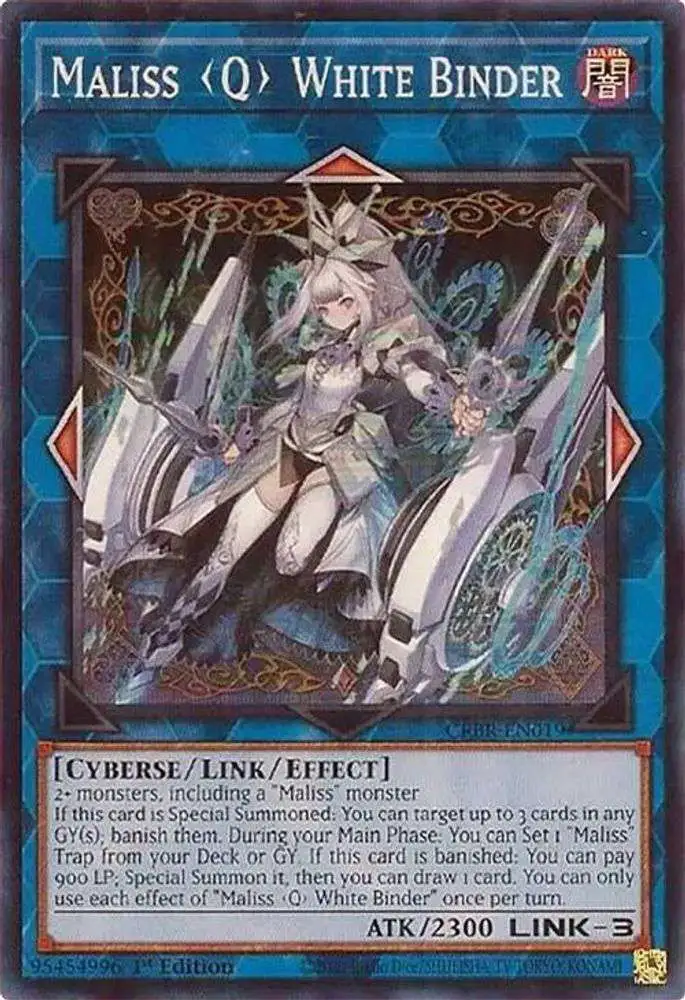 YuGiOh Trading Card Game Crossover Breakers Super Rare Maliss Q White Binder CRBR-EN019