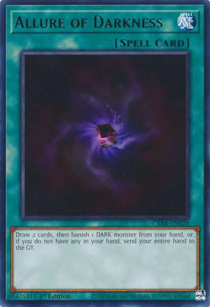 YuGiOh Trading Card Game Crossover Breakers Rare Allure of Darkness CRBR-EN028