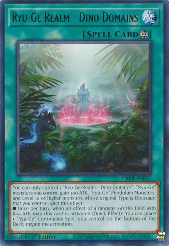 YuGiOh Trading Card Game Crossover Breakers Rare Ryu-Ge Realm - Dino Domains CRBR-EN037