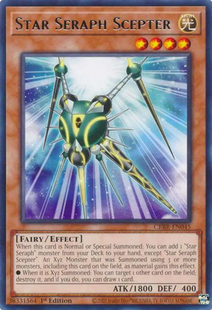 YuGiOh Trading Card Game Crossover Breakers Rare Star Seraph Scepter CRBR-EN045