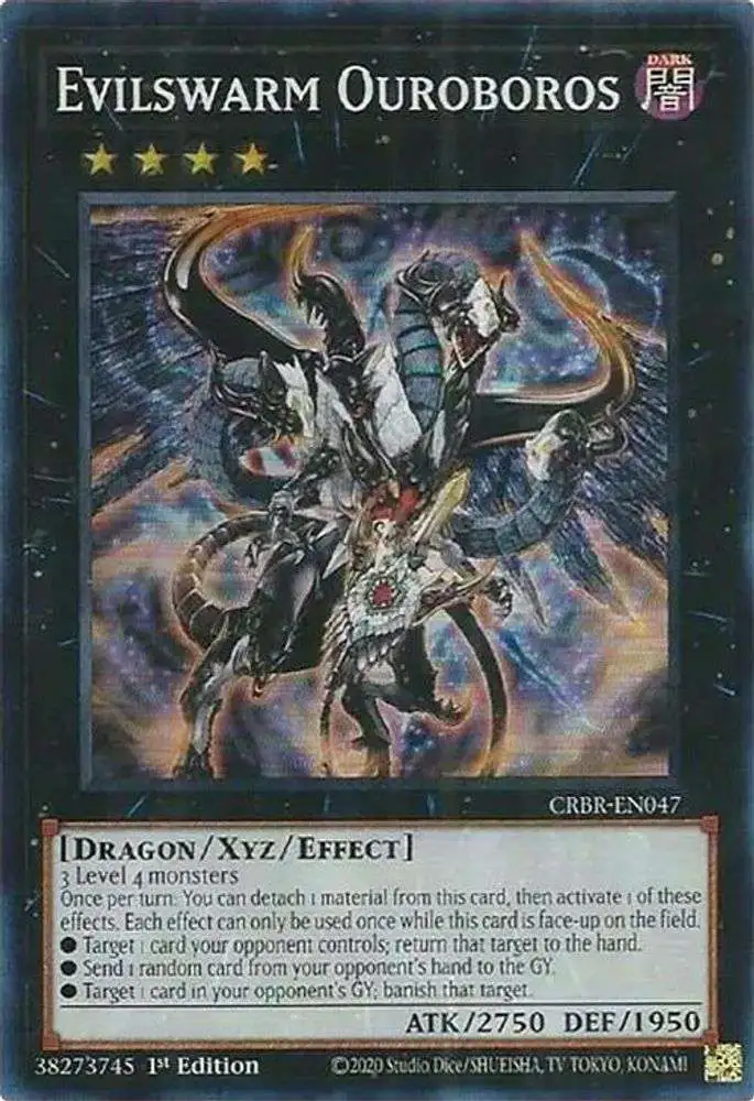 YuGiOh Trading Card Game Crossover Breakers Super Rare Evilswarm Ouroboros CRBR-EN047