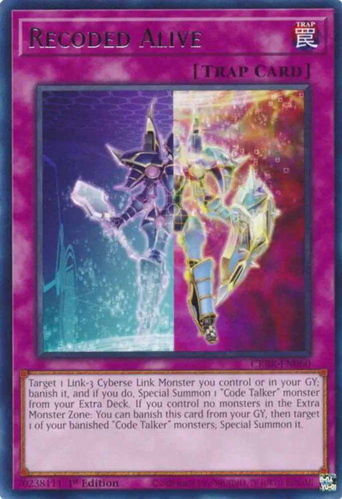 YuGiOh Trading Card Game Crossover Breakers Super Rare Recoded Alive CRBR-EN060