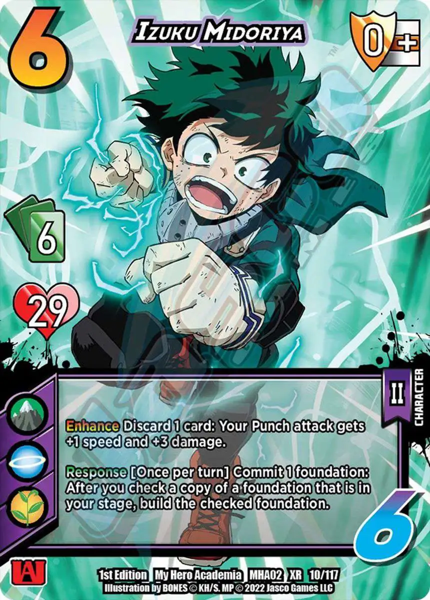 My Hero Academia Collectible Card Game Series 2 Crimson Rampage Extra Rare Izuku Midoriya #10 [XR]