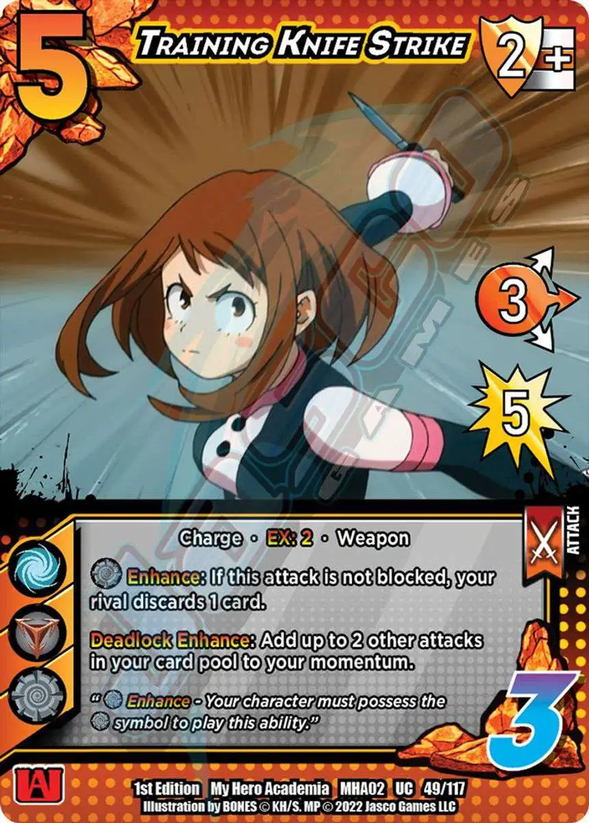 My Hero Academia Collectible Card Game Series 2 Crimson Rampage Uncommon Training Knife Strike #49