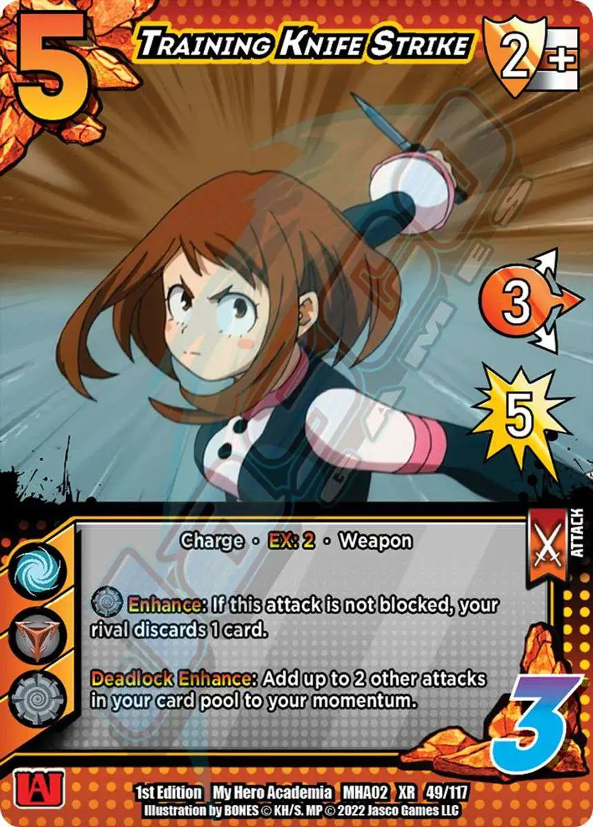 My Hero Academia Collectible Card Game Series 2 Crimson Rampage Extra Rare Training Knife Strike #49 [XR]