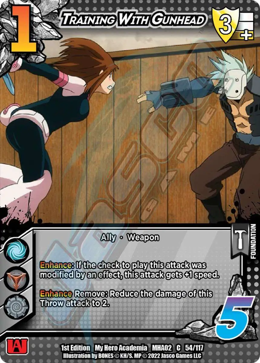 My Hero Academia Collectible Card Game Series 2 Crimson Rampage Common Training With Gunhead #54