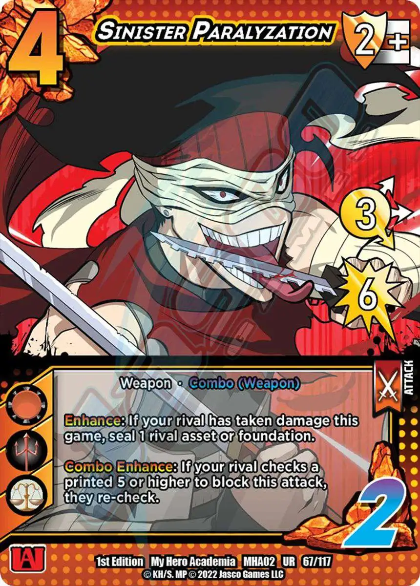 My Hero Academia Collectible Card Game Series 2 Crimson Rampage Single Card Ultra Rare Sinister Paralyzation 67 - ToyWiz My Hero Academia Collectible Card Game Series 2 Crimson Rampage Single Card Ultra Rare Sinister Paralyzation 67 - ToyWiz
