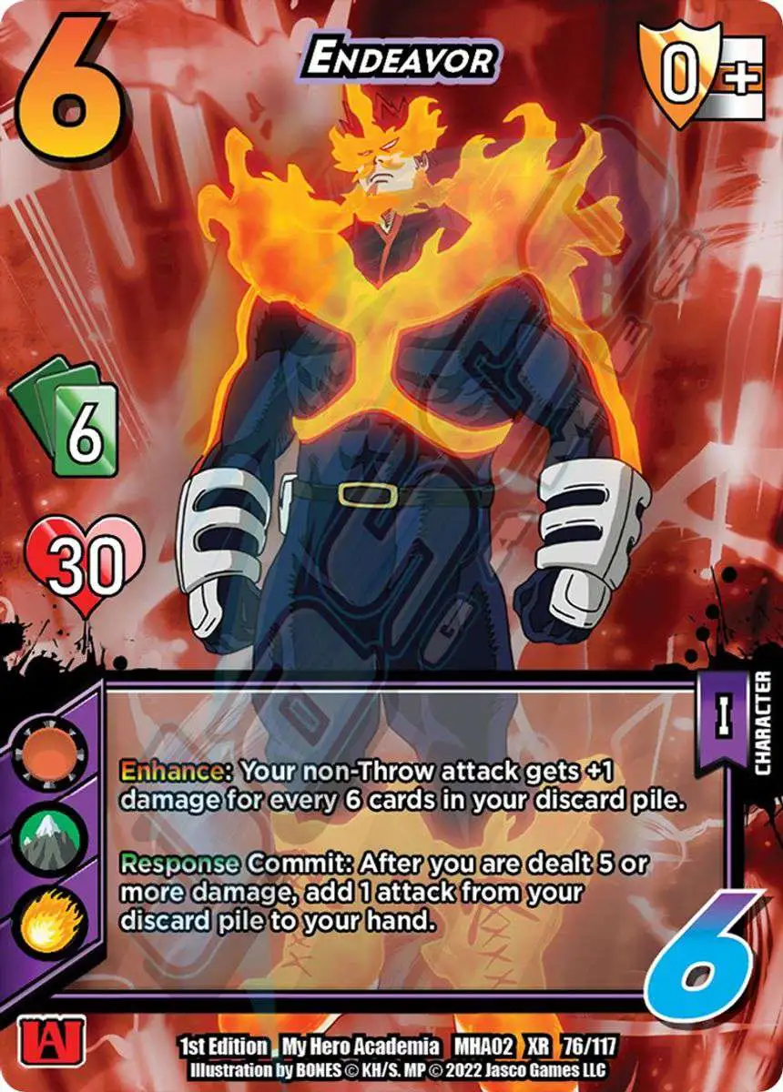 My Hero Academia Collectible Card Game Series 2 Crimson Rampage Single Card  Extra Rare Endeavor 76 XR - ToyWiz