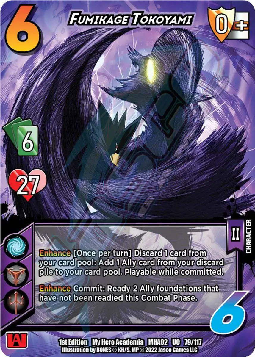 My Hero Academia Collectible Card Game Series 2 Crimson Rampage Uncommon Fumikage Tokoyami #79