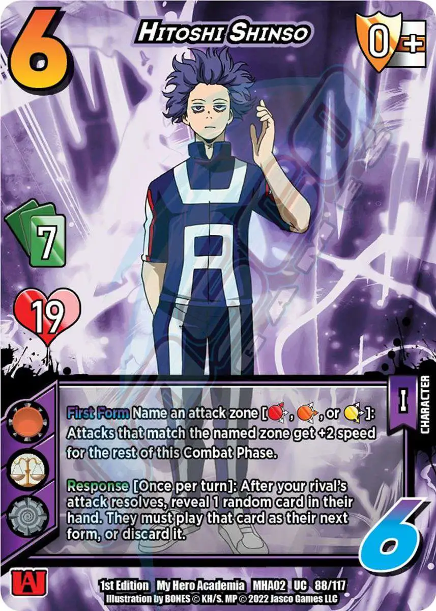 My Hero Academia Collectible Card Game Series 2 Crimson Rampage Uncommon Hitoshi Shinso #88