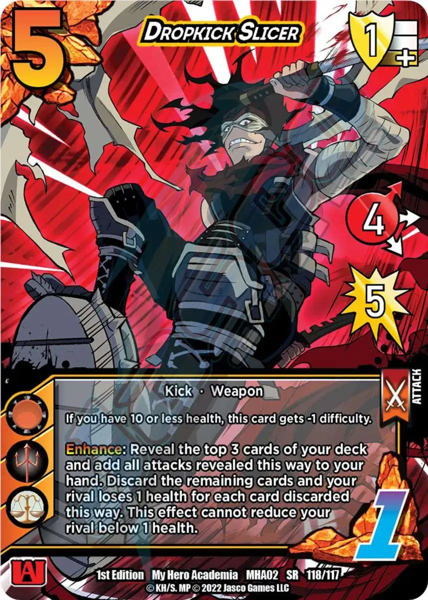 My Hero Academia Collectible Card Game Series 2 Crimson Rampage Secret Rare Dropkick Slicer #118