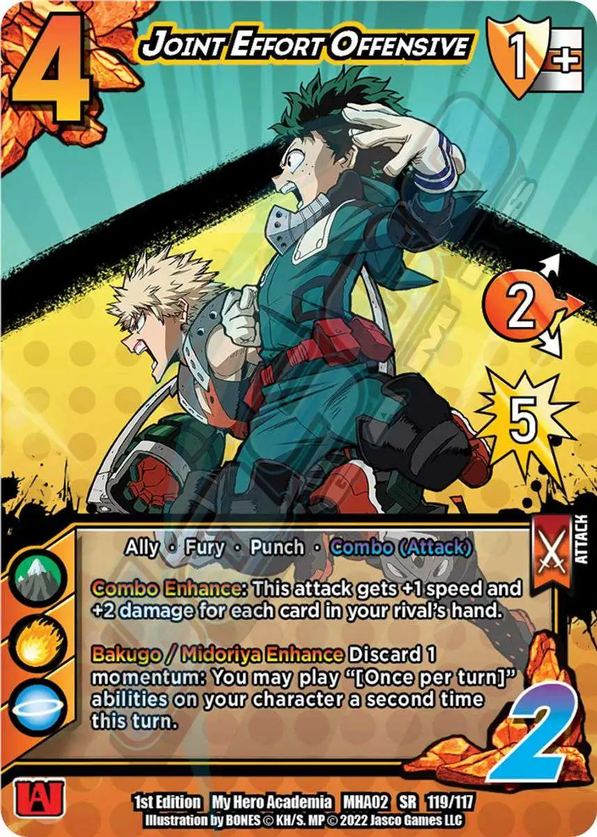 My Hero Academia Collectible Card Game Series 2 Crimson Rampage Secret Rare Joint Effort Offensive #119