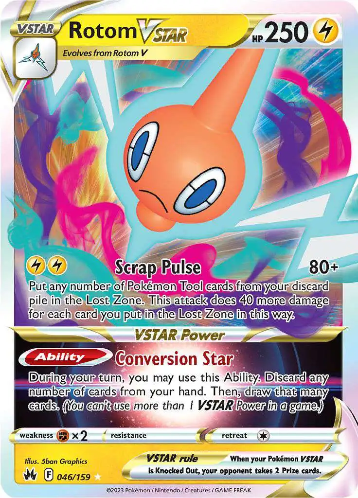 Pokemon Trading Card Game Crown Zenith Holo Rare Rotom VSTAR #46 Pokemon Trading Card Game Crown Zenith Holo Rare Rotom VSTAR #46