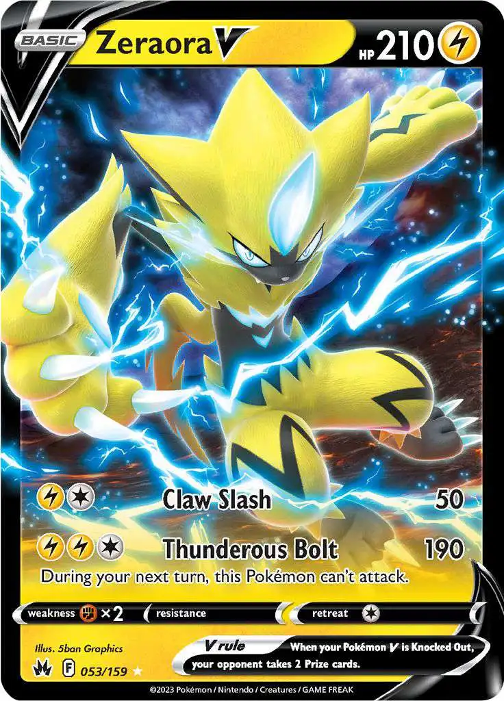 Pokemon Trading Card Game Crown Zenith Rare Holo Zeraora V #53