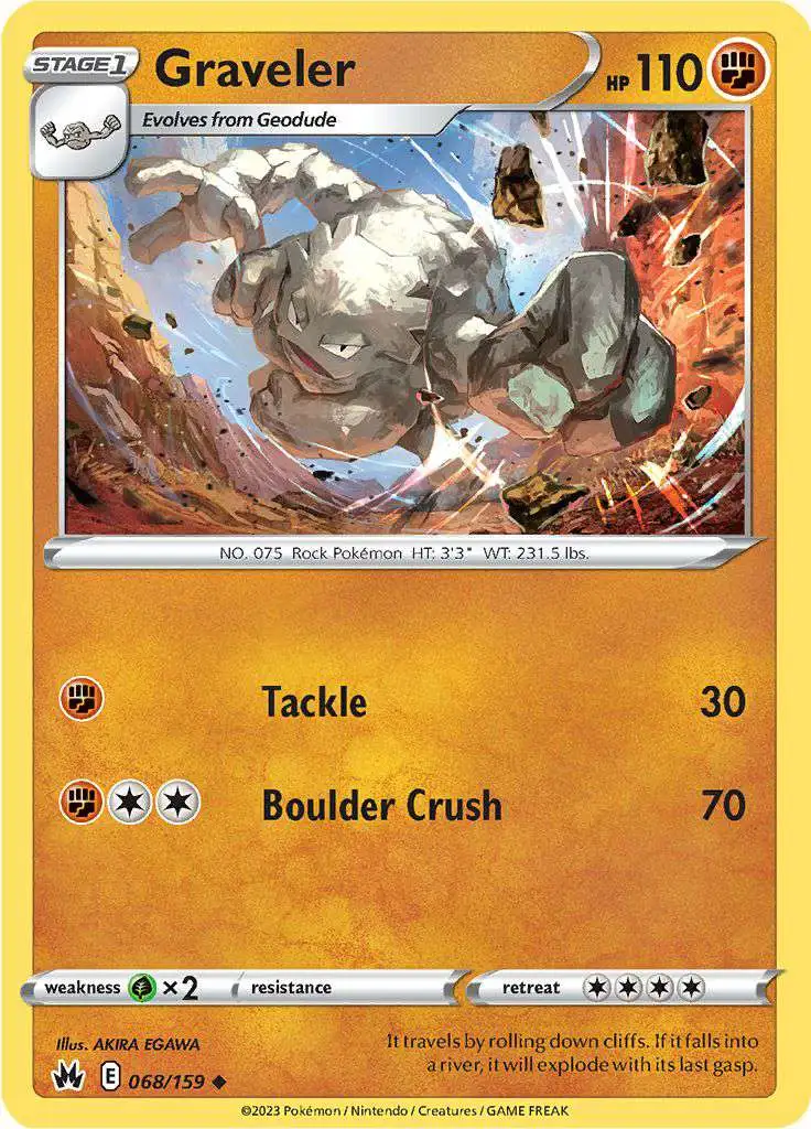 Pokemon Trading Card Game Crown Zenith Uncommon Graveler #68