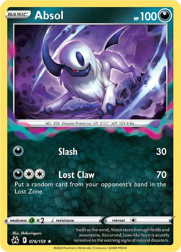 Pokemon Trading Card Game Crown Zenith Rare Holo Absol #76