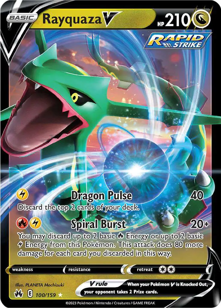 Pokemon Trading Card Game Crown Zenith Holo Rare Rayquaza V #100