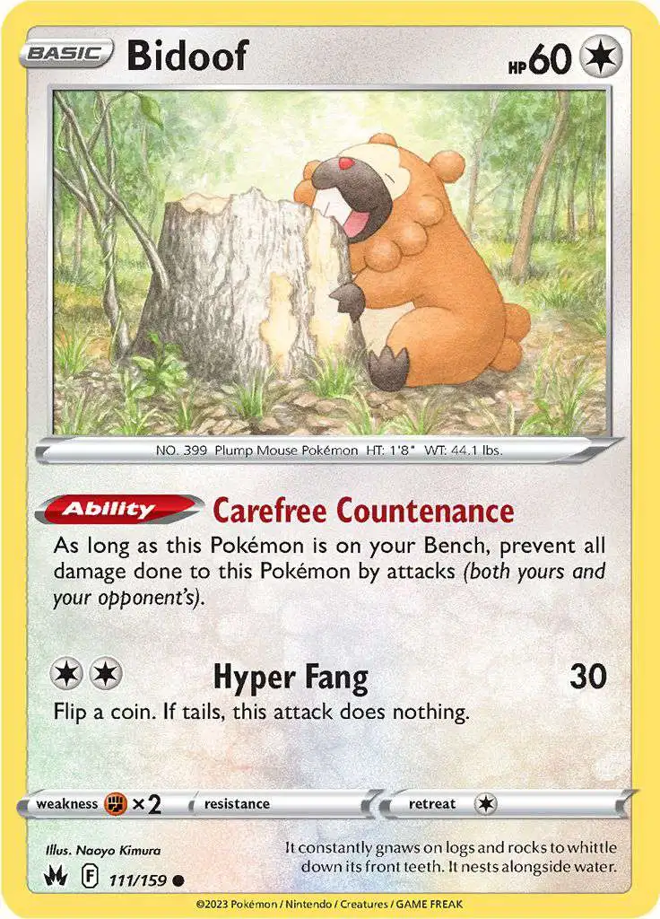 Pokemon Trading Card Game Crown Zenith Common Bidoof #111