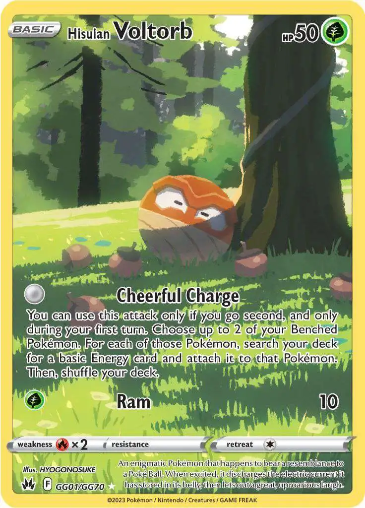 Pokemon Trading Card Game Crown Zenith Holo Rare Hisuian Voltorb GG01 [Galarian Gallery]