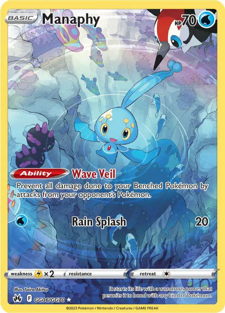 Pokemon Trading Card Game Crown Zenith Single Card Rare Holo Manaphy Gg06 Galarian Gallery Toywiz 