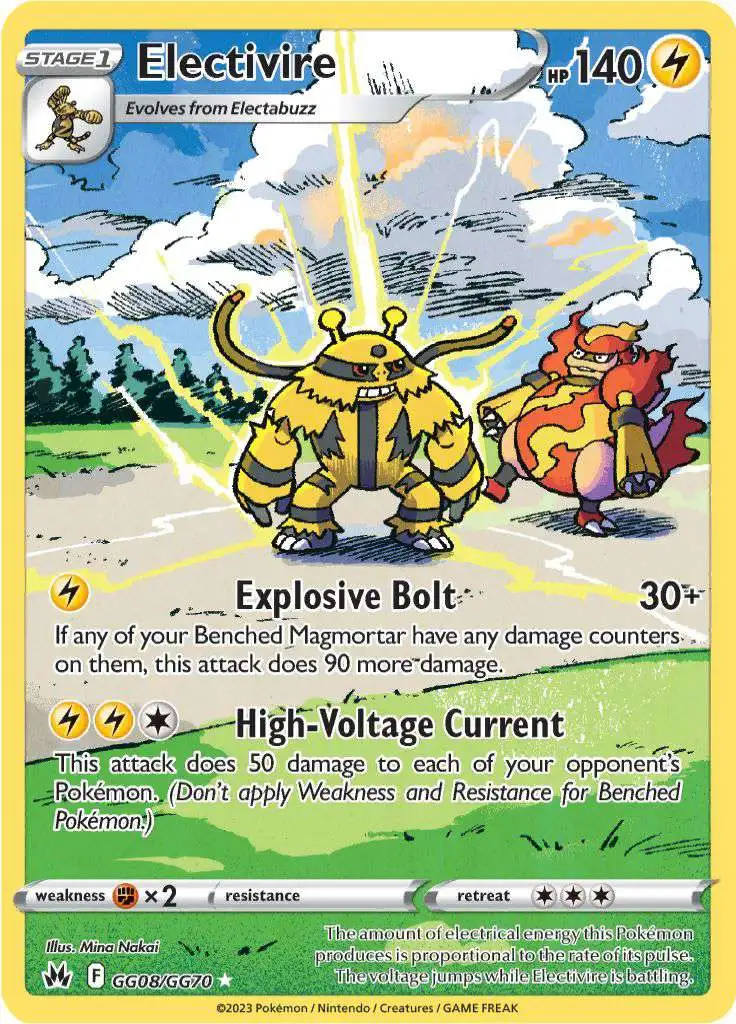 Pokemon Trading Card Game Crown Zenith Single Card Rare Holo Electivire GG08 Galarian Gallery - ToyWiz Pokemon Trading Card Game Crown Zenith Single Card Rare Holo Electivire GG08 Galarian Gallery - ToyWiz