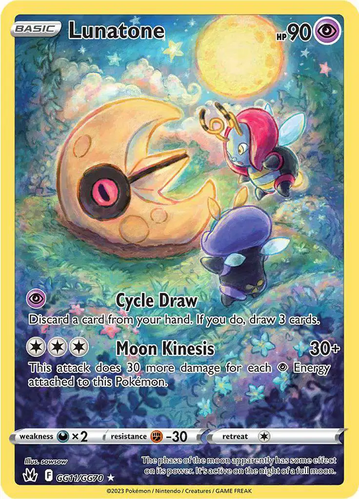 Pokemon Trading Card Game Crown Zenith Rare Holo Lunatone GG11 [Galarian Gallery]