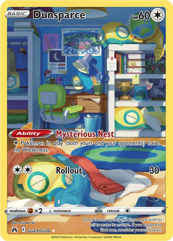 Pokemon Trading Card Game Crown Zenith Single Card Rare Holo Dunsparce Gg23 Galarian Gallery 