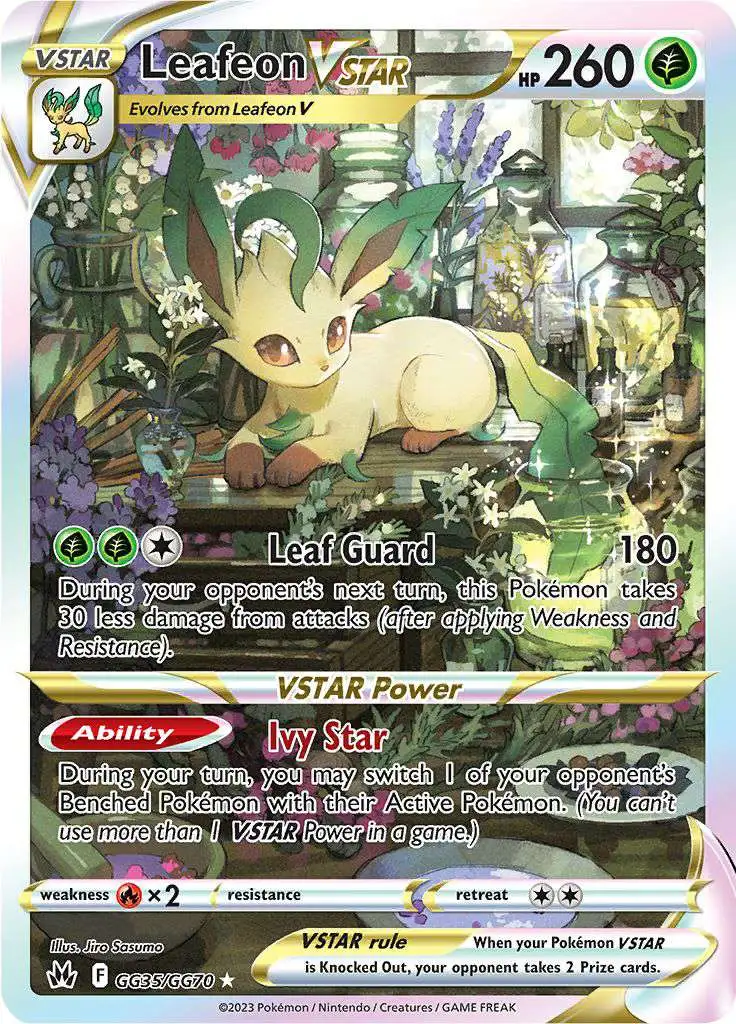 Pokemon Trading Card Game Crown Zenith Single Card Rare Holo Leafeon Vstar Gg35 Galarian Gallery 