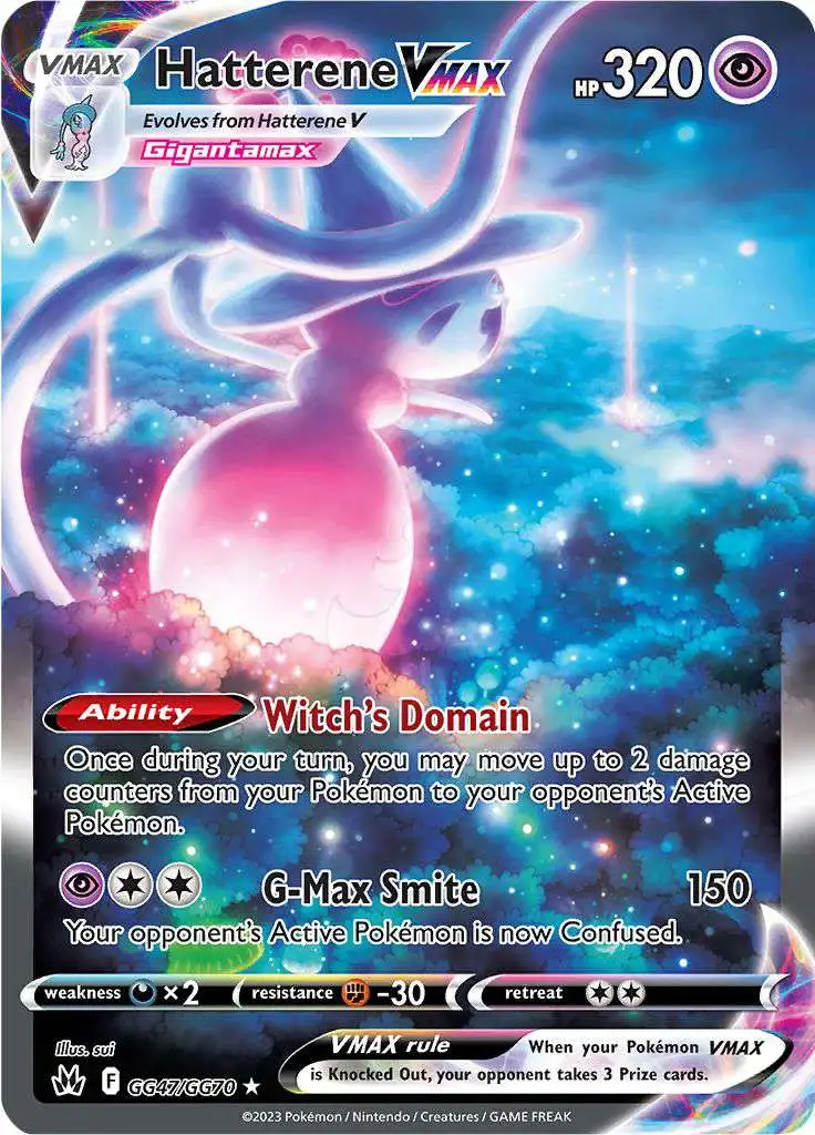 Pokemon Trading Card Game Crown Zenith Holo Rare Hatterene VMAX GG47 [Galarian Gallery]
