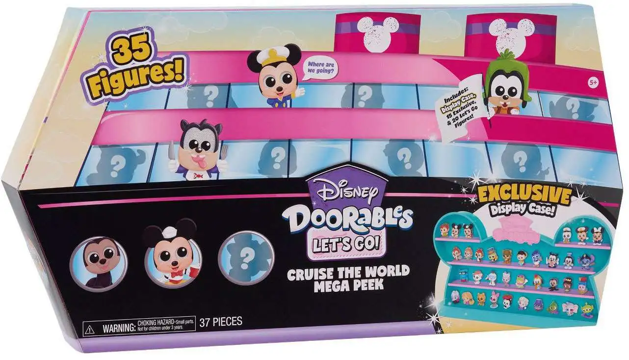 Disney Doorables Let's Go Cruise the World MEGA Peek Exclusive Playset  Display Case [35 Figures!]