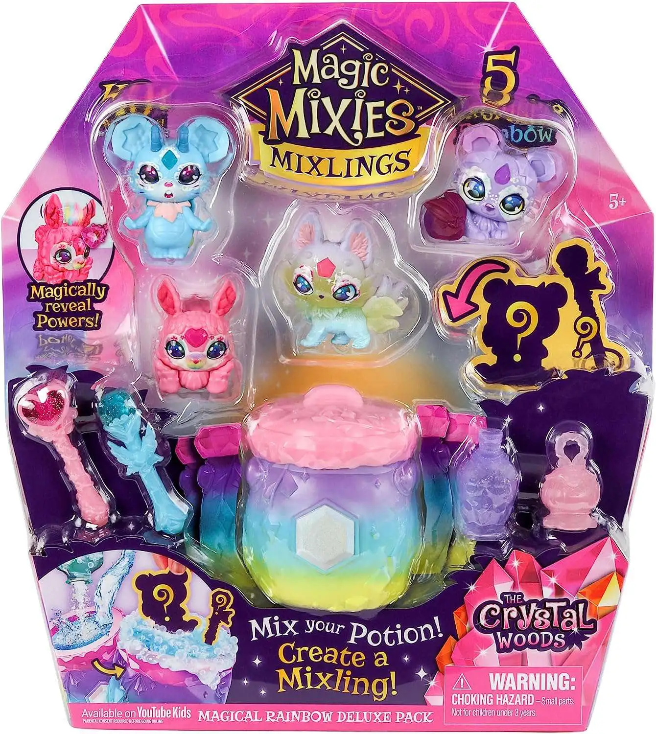 Magic Mixies Mixlings The Crystal Woods Magical Rainbow Deluxe Figure  5-Pack 5 Exclusives Moose Toys - ToyWiz