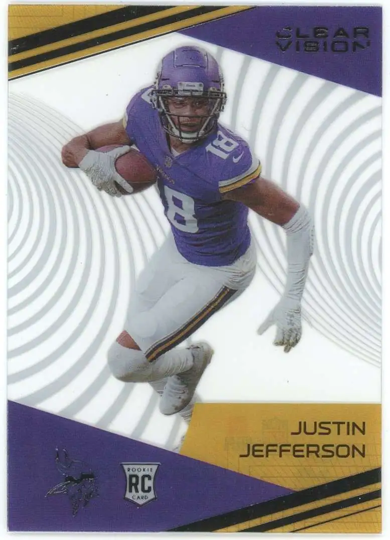 NFL 2020 Panini Chronicles Clear Vision Justin Jefferson CV-11 [Rookie]