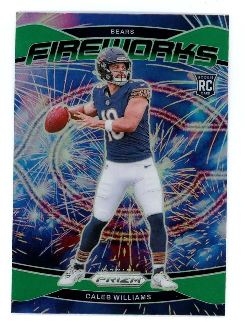 NFL 2024 Panini Prizm Football Green Fireworks Caleb Williams #25 [Rookie]