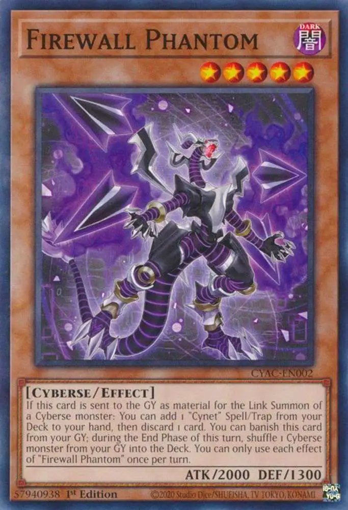 YuGiOh Trading Card Game Cyberstorm Access Common Firewall Phantom CYAC-EN002