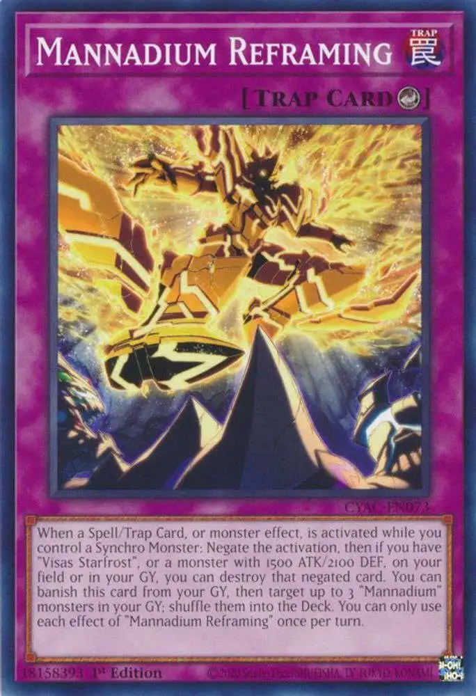 YuGiOh Trading Card Game Cyberstorm Access Common Mannadium Reframing CYAC-EN073