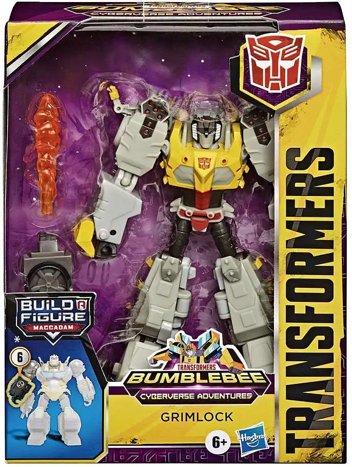 Transformers Bumblebee Cyberverse Adventures Grimlock Deluxe Action Figure [Build a Maccadam, Damaged Package]