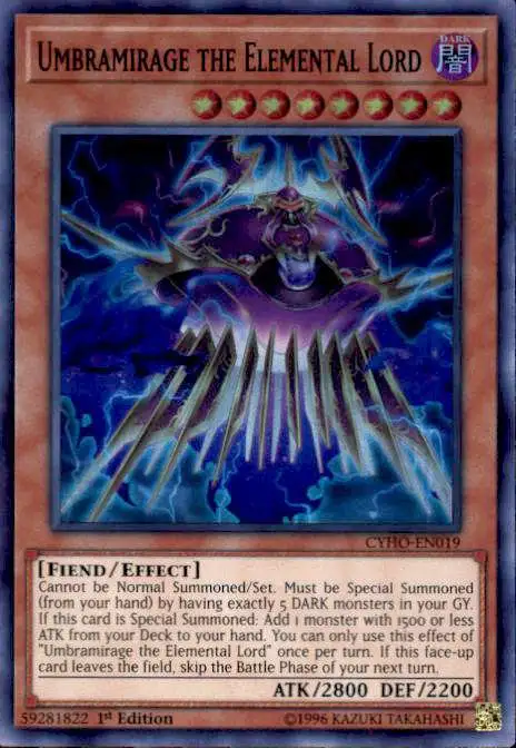 YuGiOh Cybernetic Horizon Super Rare Umbramirage the Elemental Lord CYHO-EN019