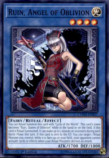 YuGiOh Cybernetic Horizon Common Ruin, Angel of Oblivion CYHO-EN027