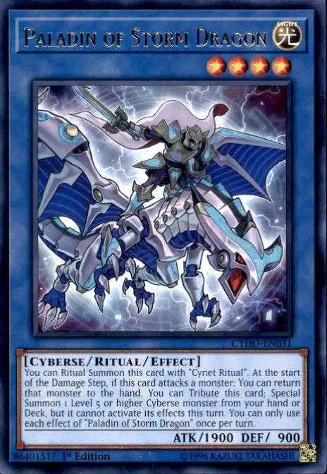 YuGiOh Cybernetic Horizon Single Card Rare Paladin of Storm Dragon CYHO ...