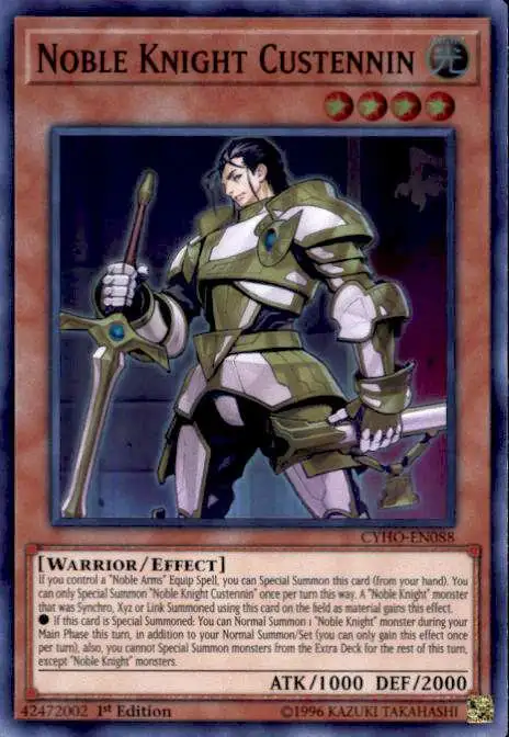 YuGiOh Cybernetic Horizon Super Rare Noble Knight Custennin CYHO-EN088