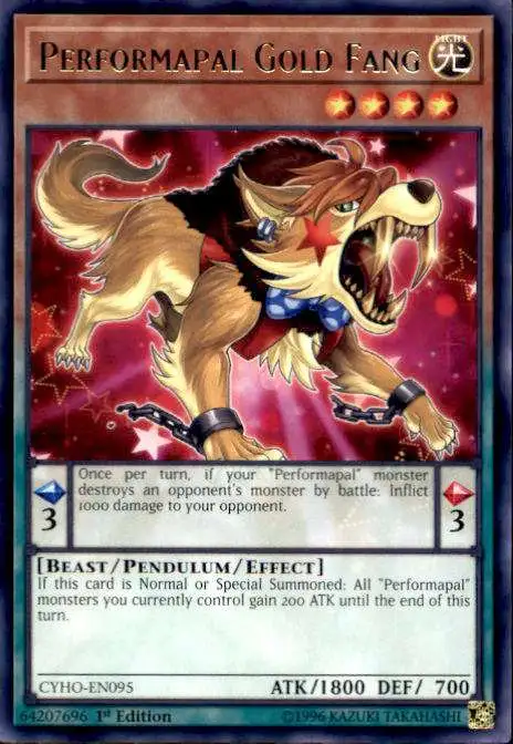 YuGiOh Cybernetic Horizon Rare Performapal Gold Fang CYHO-EN095