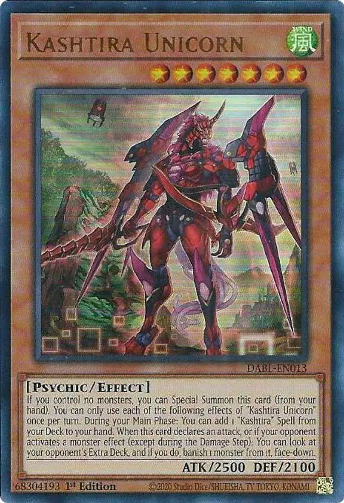 YuGiOh Darkwing Blast Ultra Rare Kashtira Unicorn DABL-EN013