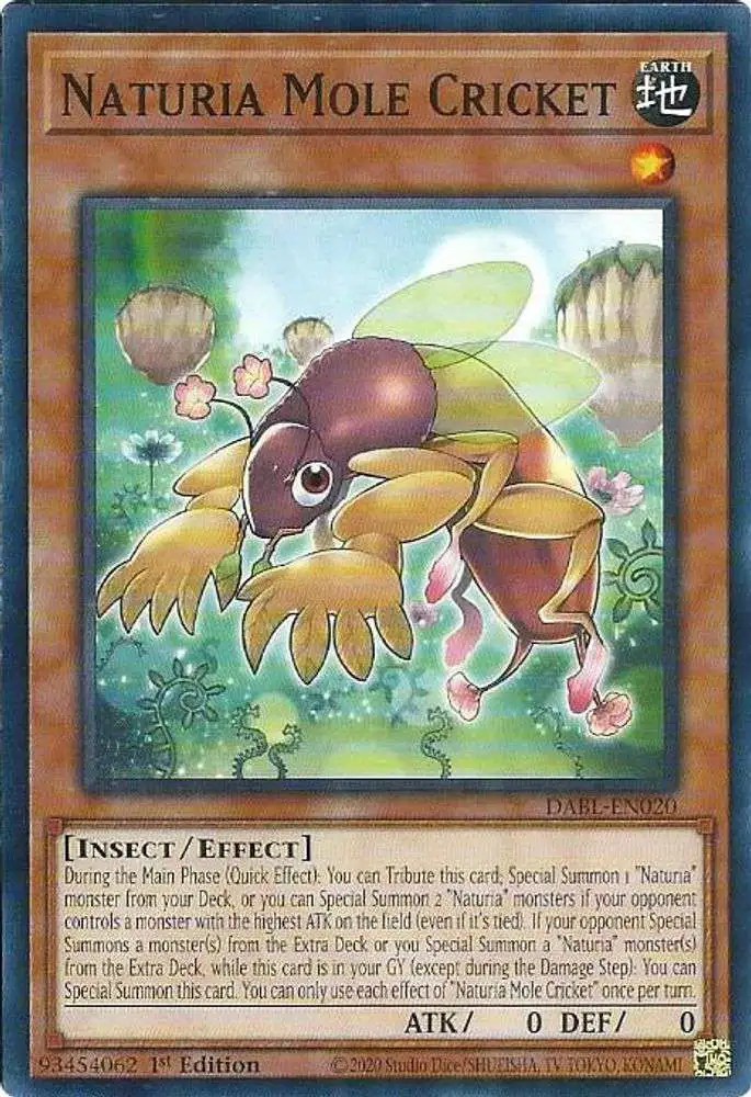 YuGiOh Darkwing Blast Common Naturia Mole Cricket DABL-EN020