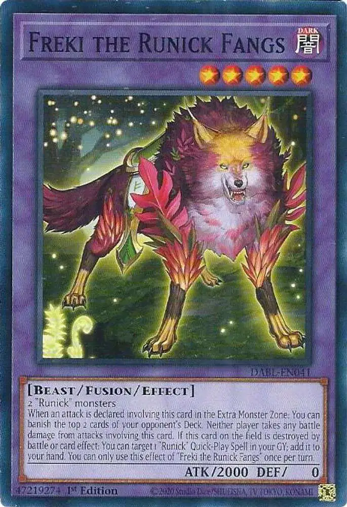 YuGiOh Darkwing Blast Single Card Common Freki the Runick Fangs DABL-EN041  - ToyWiz