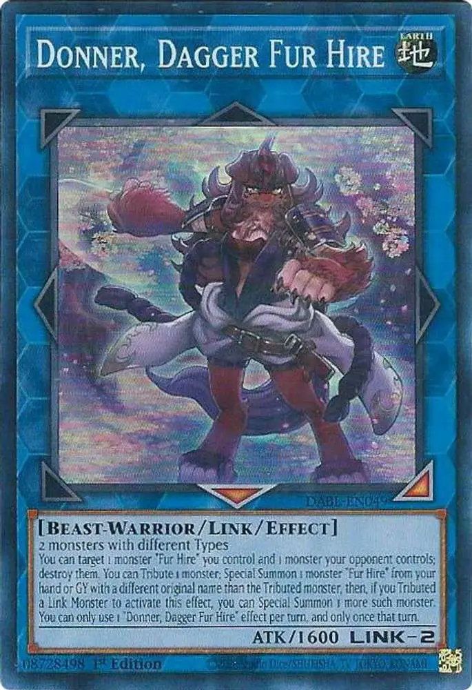 YuGiOh Darkwing Blast Super Rare Donner, Dagger Fur Hire DABL-EN049