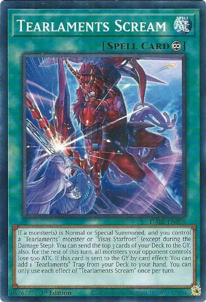YuGiOh Darkwing Blast Common Tearlaments Scream DABL-EN058